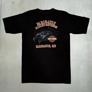 Harley-Davidson Black and Orange made In USA Eagle Tee